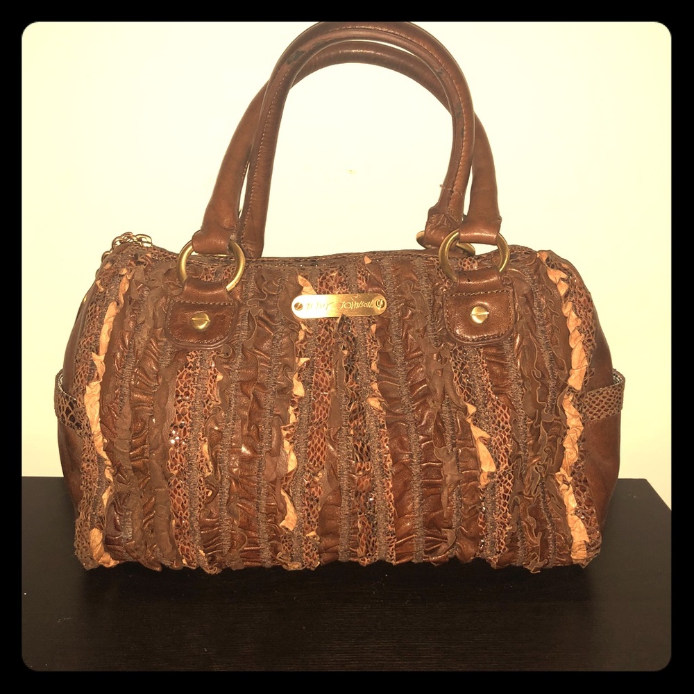 Betsey Johnson Leather Ruffle Satchel